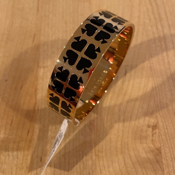 NWT Kate Spade ♠️ “Play Your Cards Right” Idiom Bangle in Black & Gold